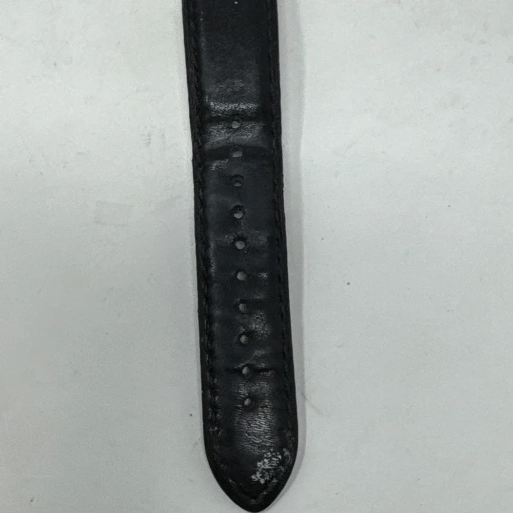 Emporio Armani Black Leather‎ Band Mens Watch AR6015 Needs Battery